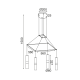 ^ PHASING OUT PENDANT LIGHTING 4XGU10 BLACK METALLIC 56X56XH150CM DA VINCI HM854P56BK