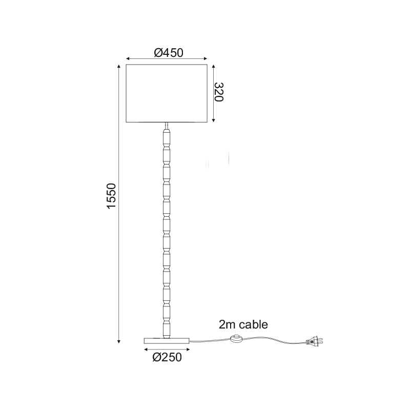 ^ PHASING OUT FLOOR LIGHTING 1ΧΕ27 WOOD+WHITE SHADE Φ45ΧΗ155CM ASSOUAN TF171001FW