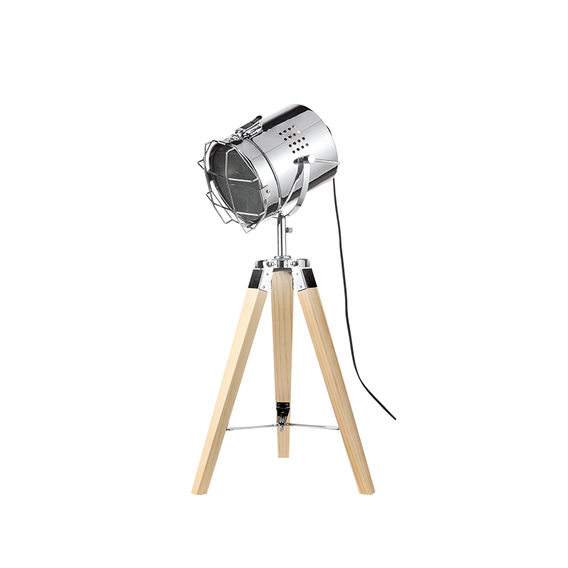 ^ PHASING OUT TABLE LIGHTING 1ΧΕ14 WOOD+CHROME METAL 27Χ30ΧΗ66CM BOA TF17721TNC
