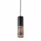 ^ PHASING OUT PENDANT LUMINAIRE 1XGU10 BROWN CLAY + METALLIC BLACK Φ10ΧΗ120CM PLACEBO V372581PBRB