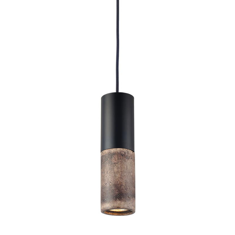 ^ PHASING OUT PENDANT LUMINAIRE 1XGU10 BROWN CLAY + METALLIC BLACK Φ10ΧΗ120CM PLACEBO V372581PBRB