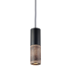 ^ PHASING OUT PENDANT LUMINAIRE 1XGU10 BROWN CLAY + METALLIC BLACK Φ10ΧΗ120CM PLACEBO V372581PBRB