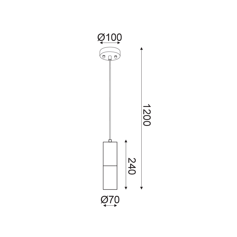 ^ PHASING OUT PENDANT LUMINAIRE 1XGU10 BROWN CLAY + METALLIC BLACK Φ10ΧΗ120CM PLACEBO V372581PBRB