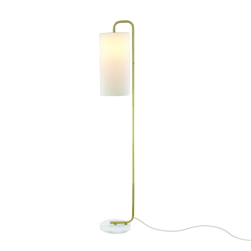 FLOOR LUMINAIRE 1XE27 OSAKA GOLD METAL+WHITE SHADE-MARBLE IP20 26,5X23XH160CM ML121811F