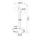 FLOOR LUMINAIRE 2ΧΕ14 QUADRO BLACK METAL+ WHITE GLASS-MARBLE IP20 40X15XH157CM ML127022FBK