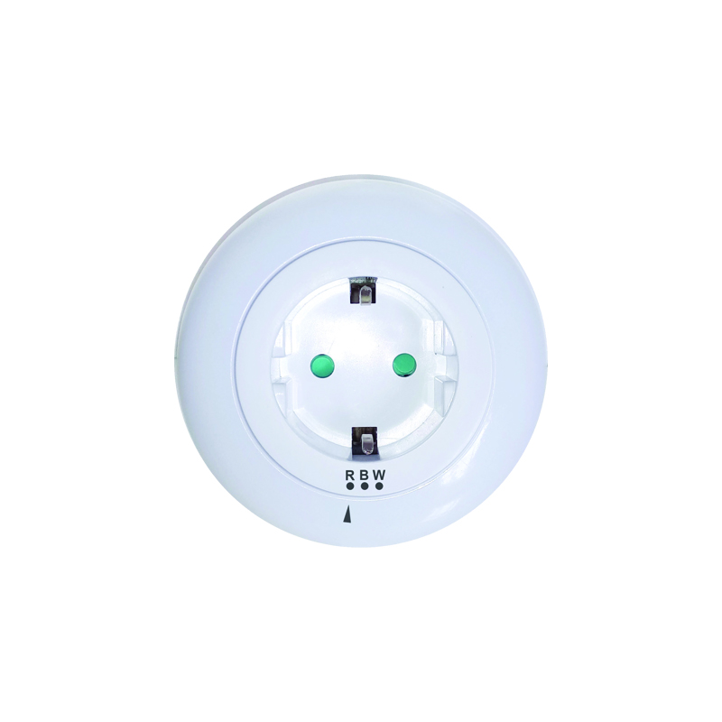 LED NIGHT LAMP 0,5W WITH SOCKET, SENSOR, WHITE/BLUE/RED LIGHT, WHITE PLASTIC 230V IP20 SF09LED