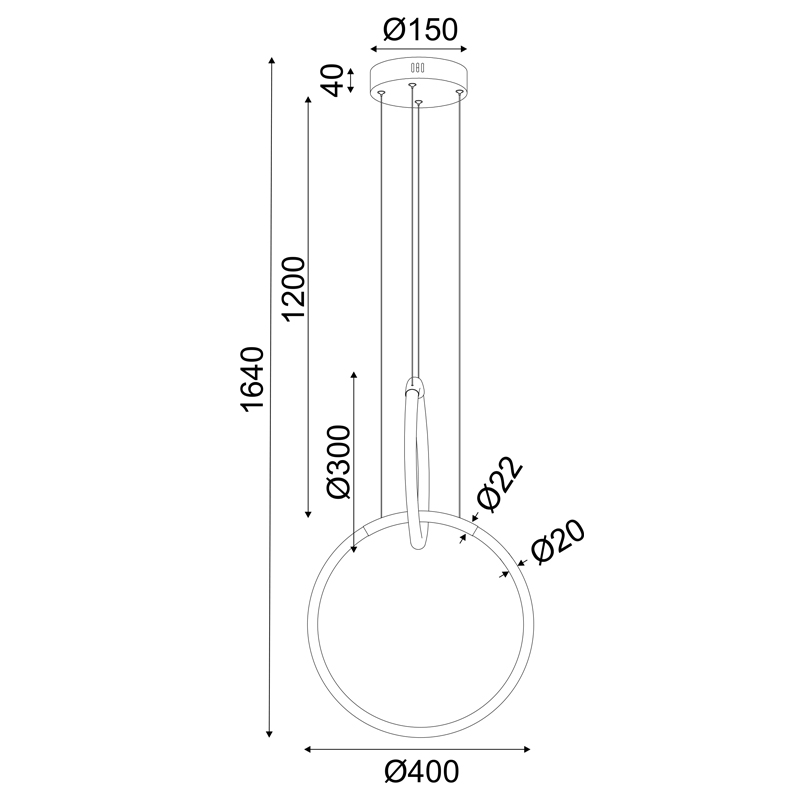 ^PENDANT LAMP LED 24W 3000K 1680LM VENUS BRASS METAL IP20 40X30XH164CM ZM31LEDP40BR
