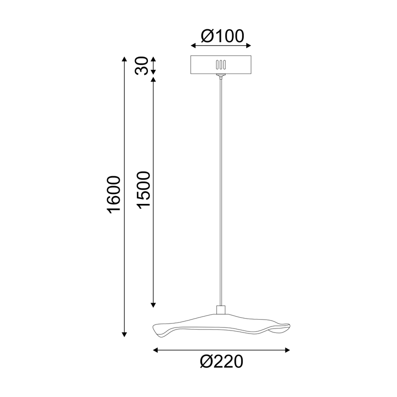 ^PENDANT LAMP LED 5W 3000K 400LM NINFEA BRASS METAL IP20 D22XH160CM ZM34LEDP22BR