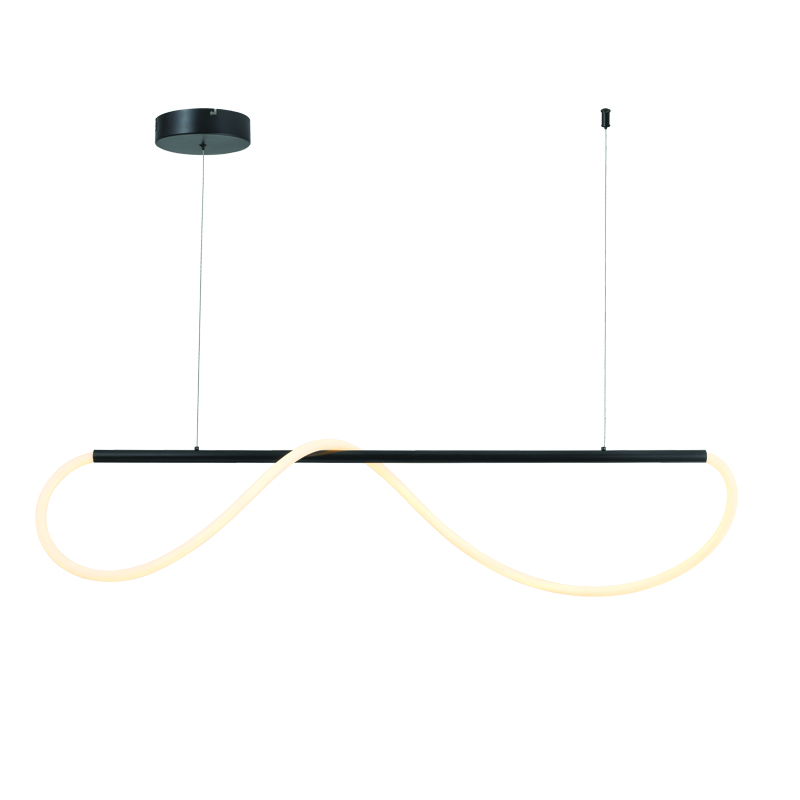 ^PENDANT LAMP LED 36W 3000K 2000LM WAVE BLACK METAL IP20 120Χ6XΗ215CM ZM36LEDP120BK
