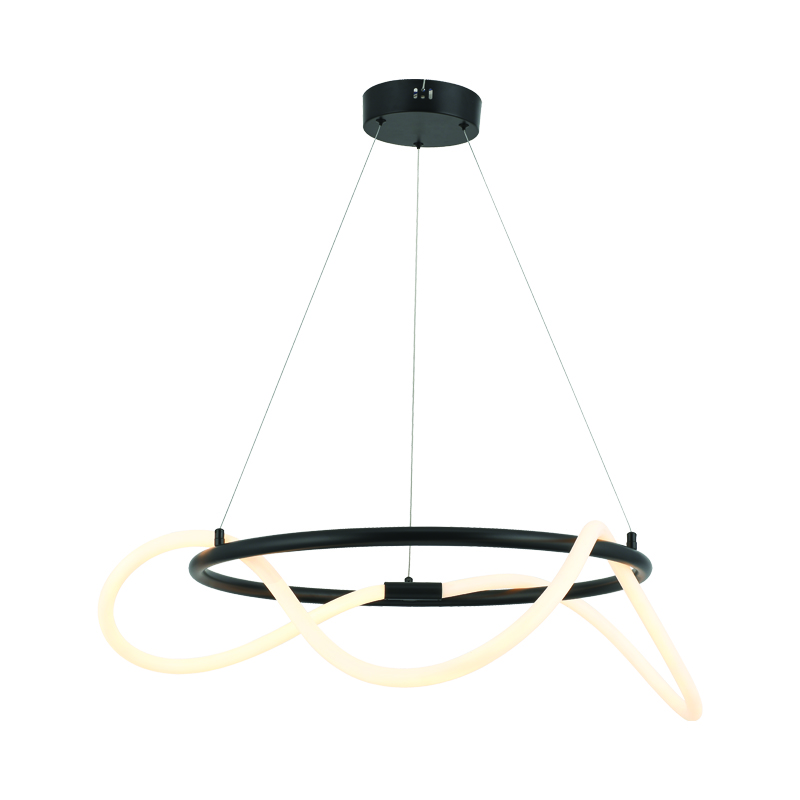 ^PENDANT LAMP LED 36W 3000K 2100LM WAVE BLACK METAL IP20 D60XH230CM ZM36LEDP60BK