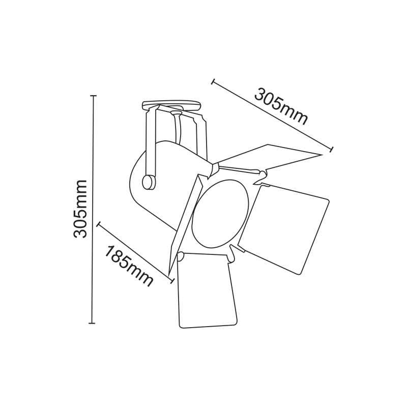 ^TRACK LIGHT No238 WHITE 2WIRE PAR30 E27 238TLW2W