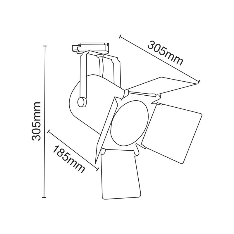 ^TRACK LIGHT No238 WHITE 4WIRE PAR30 E27 238TLW4W