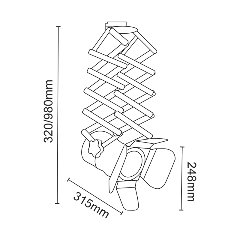 ^TRACK LIGHT No243 BLACK 4WIRE PAR30 E27 243TLB4W