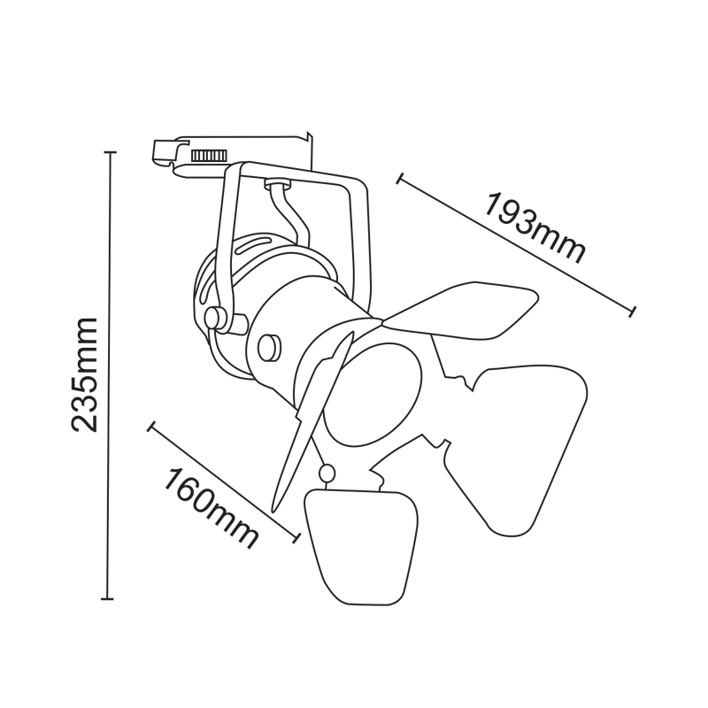 ^TRACK LIGHT No244 WHITE 4WIRE GU10 244TLW4W