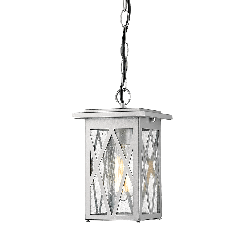 ^SAND BLACK PENDANT LUMINAIRE NISSA 1XE27 IP44 WITH GRID & BUBBLE GLASS NISSA1PPS
