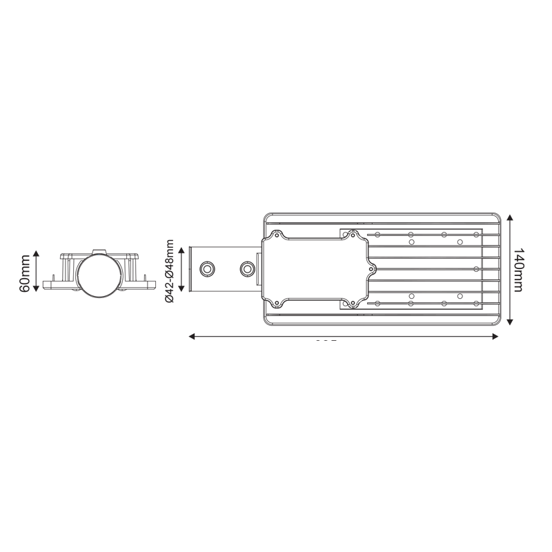 LED STREET LUMINAIRE 30W 3000LM 4000K 120X50˚ CLASS I 230V AC IP66 NOLA3040N LED STREET LUMINAIRE 30W 3000LM 4000K 120X50˚ CLASS I 230V AC IP66 NOLA3040N