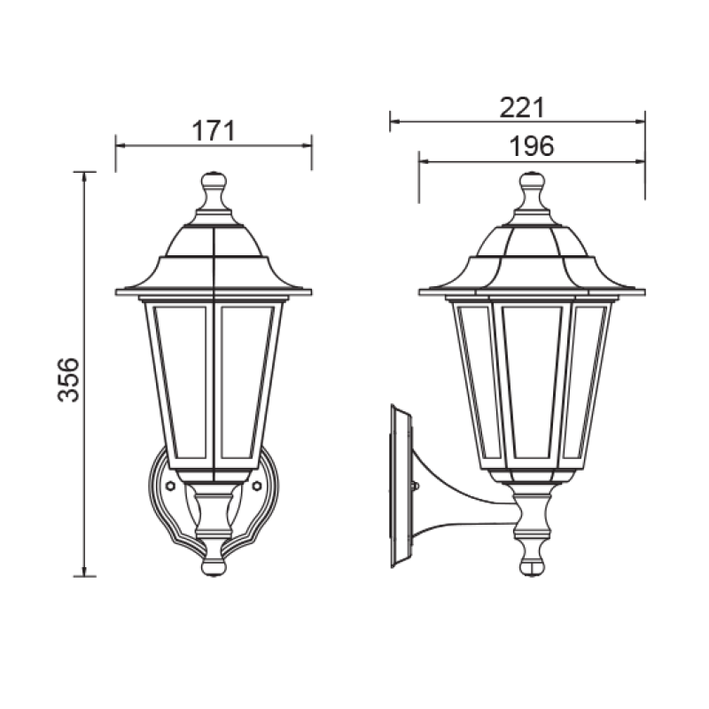 6S PLASTIC WALL GARDEN RUST LUMINAIRE E27 IP44 PLGQ1R