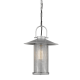 ^PAINTED SILVER PENDANT LUMINAIRE ROSSA 1XE27 IP44 WITH GRID & CLEAR GLASS ROSSA1PPS