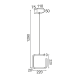 ^PENDANT LUMINAIRE LED 8W 3000K 780LM BLACK METAL 22X11XH129CM EUCLID1 V27LEDP22BK