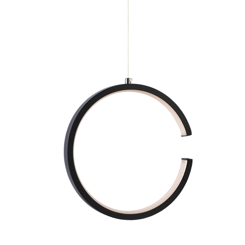 ^PENDANT LUMINAIRE LED 8W 3000K 750LM BLACK METAL 22X11XH129CM EUCLID3 V28LEDP22BK