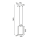 ^PENDANT LUMINAIRE LED 11W 3000K 1044LM WHITE METAL 18X11XH136CM SYMETRIA V30LEDP18WH