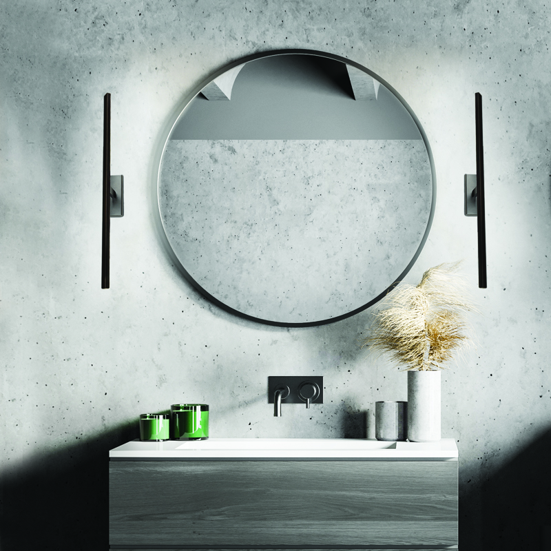 ^WALL MOUNTED LIGHTING LED 12W 3000K 780LM PALMA  BLACK METALLIC IP44 66,5X14,5X5CM PN15LEDW67BK