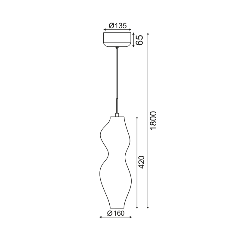 ^ PHASING OUT PENDANT LIGHTING LED 20W 3000K 1600LM 360º ACRYLIC D16ΧH180CM CARYATID ZM13LEDP15