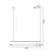 ^PENDANT LIGHTING LED 20W 3000K 1600LM BLACK ALUMINUMLIC 100Χ5ΧH150CM ATLANTIS ZM58LEDP100BK