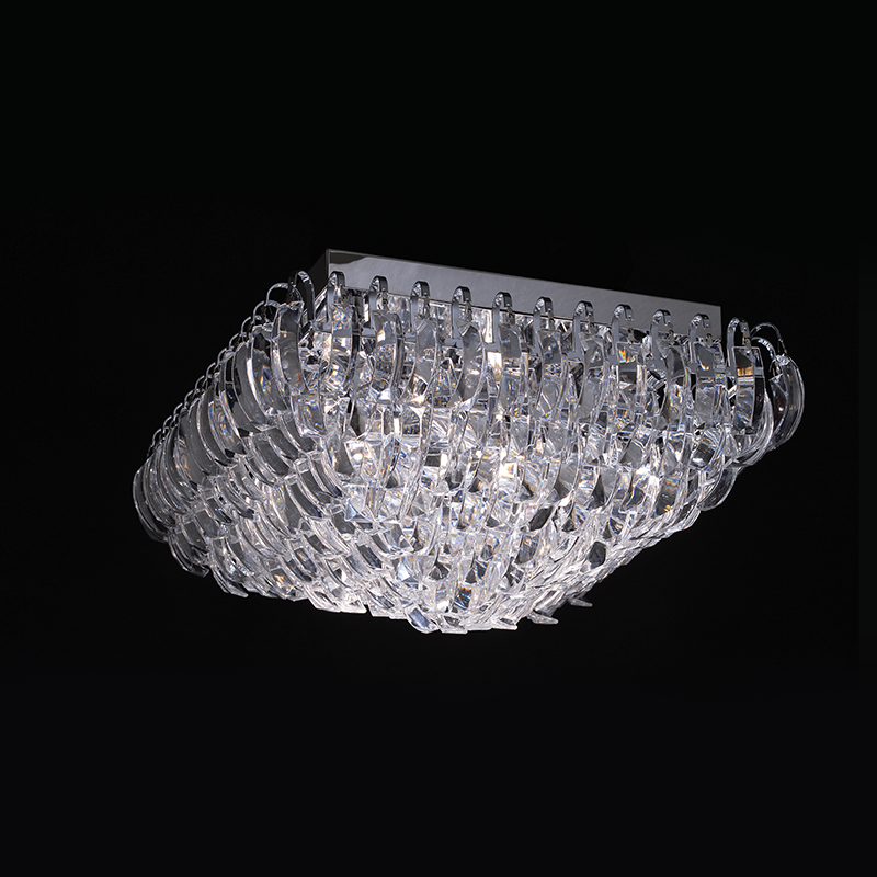 ^L/F CEILING 4ΧΕ14 CRYSTAL+CHROME METAL 40Χ40ΧΗ20CM VICA VICA404C