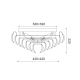 ^L/F CEILING 4ΧΕ14 CRYSTAL+CHROME METAL 40Χ40ΧΗ20CM VICA VICA404C