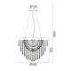^ PHASING OUT PENDANT L/F 4ΧΕ14 CRYSTAL + CHROME METAL Φ40ΧΗ100CM MISSY MISSY404P