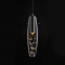 ^ PHASING OUT PENDANT LED 1X3W 3000K GLASS + COLOR METAL + CRYSTAL Φ10ΧΗ100CM VANI VANI103LEDP
