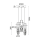 ^ PHASING OUT PENDANT LED 3X3W 3000K GLASS + COLOR METAL + CRYSTAL Φ30ΧΗ100CM VANI VANI309LEDP