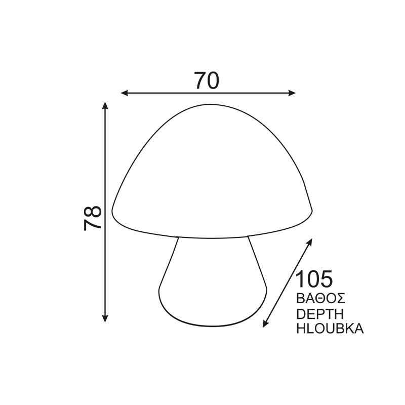 LED NIGHT LIGHT BLUE MUSHROOM DAY-NIGHT 0,4W 6400K 846LED4SB