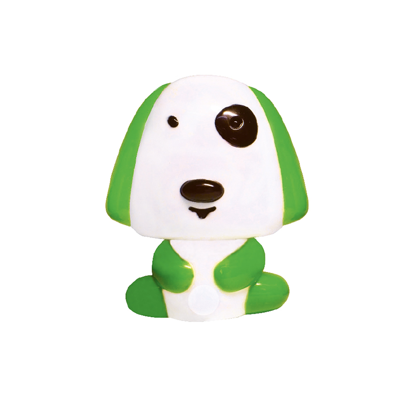 LED GREEN PUPPY WITH SWITCH 0,4W 6000Κ DAY-NIGHT 230V 8XH9CM 82204LEDGN