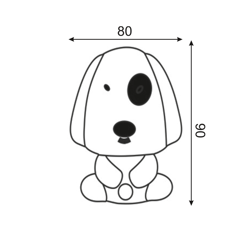 LED GREEN PUPPY WITH SWITCH 0,4W 6000Κ DAY-NIGHT 230V 8XH9CM 82204LEDGN