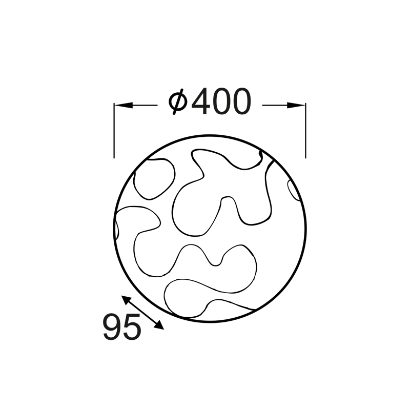 CEILING LAMP D40 GLASS PUZZLE XD05400