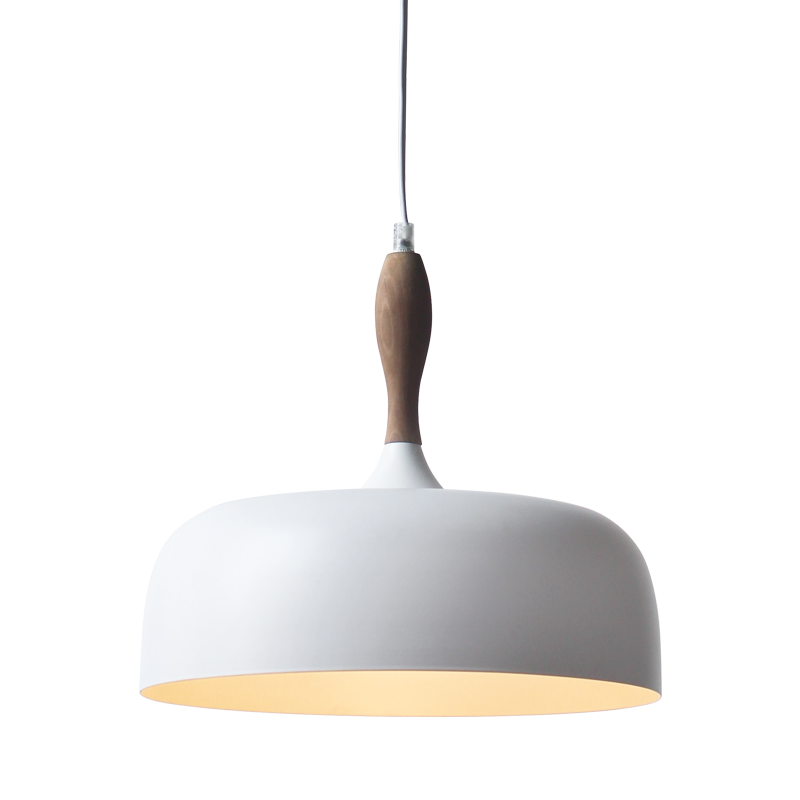 BELL WHITE 1 Χ Ε27 D32CM METAL WITH WOOD CUBA KS1513P321WH