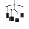 ^PENDANT LUMINAIRE LED 4ΧΕ27 METAL BLACK+ LEATHER Φ60XH150CM ESCALA DCR39219