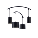 ^PENDANT LUMINAIRE LED 4ΧΕ27 METAL BLACK+ LEATHER Φ60XH150CM ESCALA DCR39219