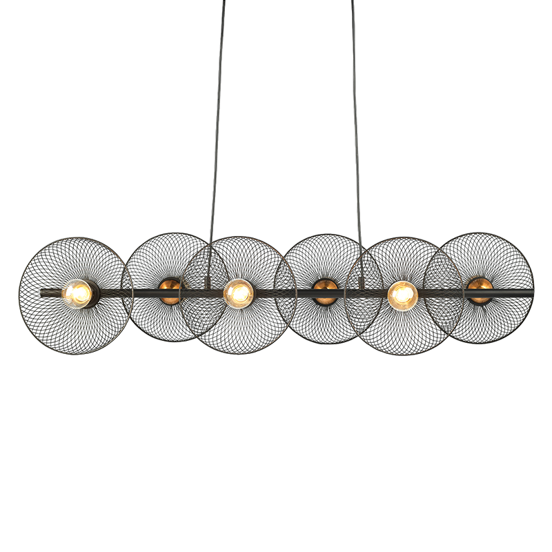 ^PENDANT LIGHTING 6ΧΕ27 BLACK METAL 103Χ35ΧΗ119CM KOBE HL45846P103B