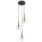 ^PENDANT LIGHTING 3ΧΕ27 BRASS/BLACK METAL D44ΧΗ136CM MIRACOLO HL39973P44BB