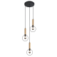 ^PENDANT LIGHTING 3ΧΕ27 BRASS/BLACK METAL D44ΧΗ136CM MIRACOLO HL39973P44BB