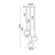 ^PENDANT LIGHTING 3ΧΕ27 BRASS/BLACK METAL D44ΧΗ136CM MIRACOLO HL39973P44BB