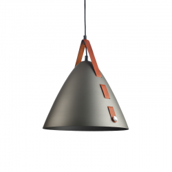 ^PENDANT LIGHTING 1ΧE27 BLACK METAL+LEATHER D33XH100CM NAOMI HL41441P33BN