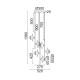 ^PENDANT LIGHTING 6ΧG9 COPPER/BLACK METAL+ GLASS 52Χ52ΧΗ138CM HYDRA HL4306P53BC ^PENDANT LIGHTING 6ΧG9 COPPER/BLACK METAL+ GLASS 52Χ52ΧΗ138CM HYDRA HL4306P53BC