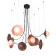 ^PENDANT LIGHTING 8ΧG9 COPPER/BLACK METAL+ GLASS 81Χ81ΧΗ122CM HYDRA HL4308P81BC ^PENDANT LIGHTING 8ΧG9 COPPER/BLACK METAL+ GLASS 81Χ81ΧΗ122CM HYDRA HL4308P81BC