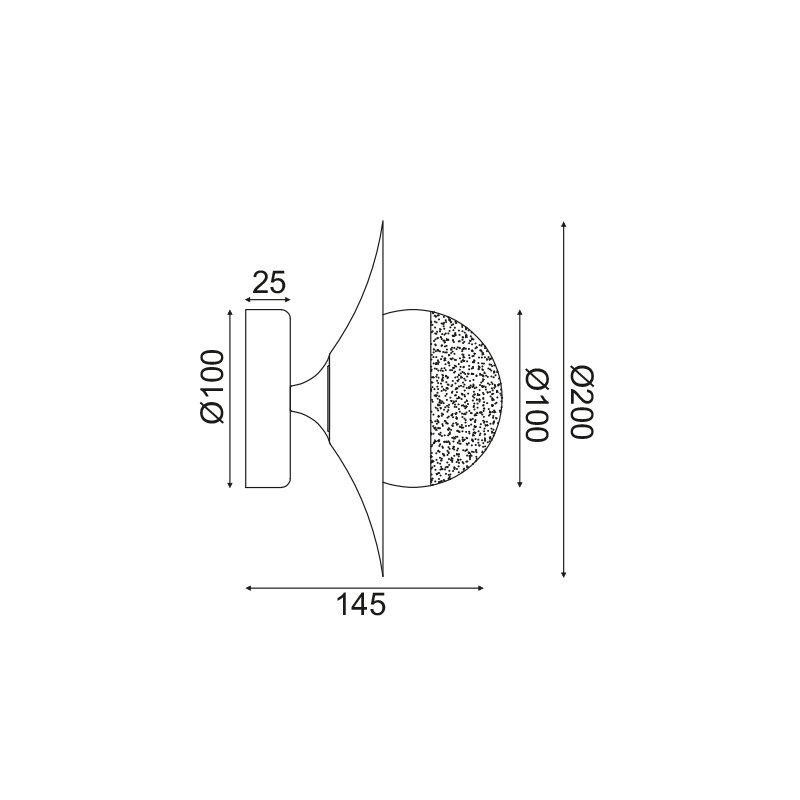 ^WALL MOUNTED LIGHTING 1ΧEG9 COPPER/BLACK METAL+ GLASS D20X15CM HYDRA HL4301W20BC