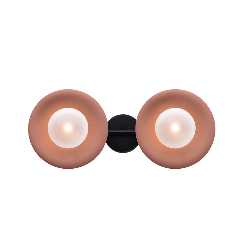 ^WALL MOUNTED LIGHTING 2ΧG9 COPPER/ BLACK METAL+ GLASS 20X47X18CM HYDRA HL4302W47BC