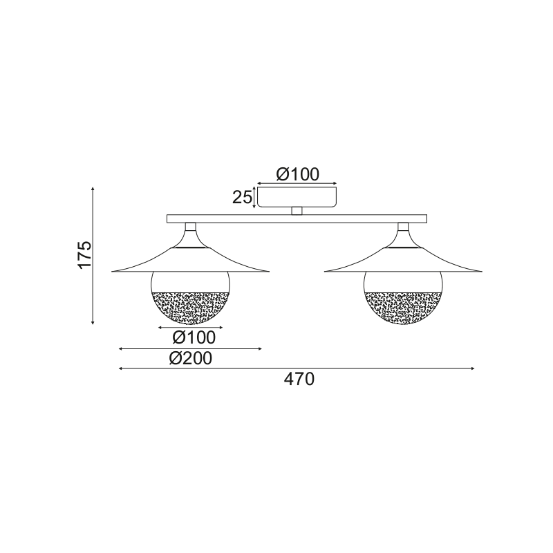 ^WALL MOUNTED LIGHTING 2ΧG9 COPPER/ BLACK METAL+ GLASS 20X47X18CM HYDRA HL4302W47BC